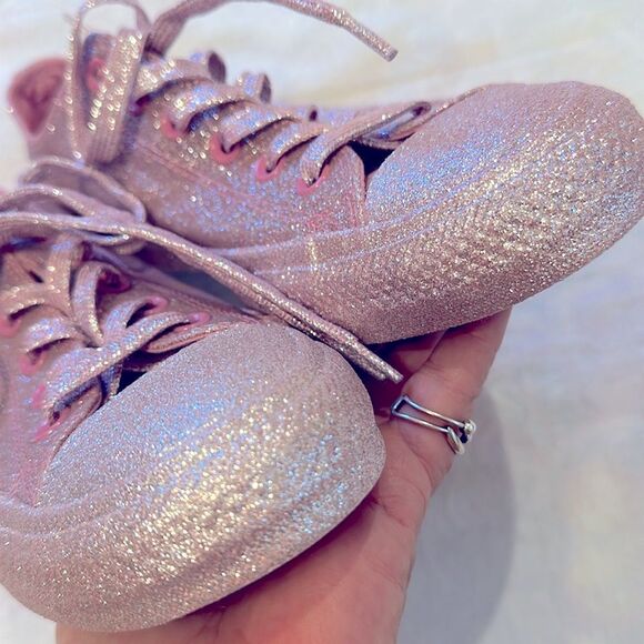 Converse Pink Glitter Athletic Shoes All Star Chuck’s Men’s 7 Women’s 9 - Picture 9 of 14